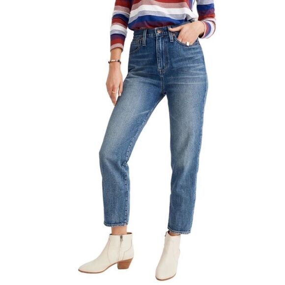 Madewell High Rise The Mom Jean NEW Size 34 Medium Wash - Picture 1 of 10